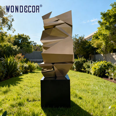 Large-scale Abstract Outdoor square Geometric Metal Art Geometric Gravel Stainless Steel Sculpture