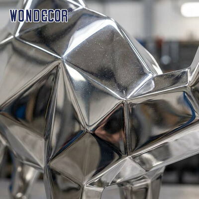 Custom Size Mirror Stainless Steel Geometric Dromedary Camel Sculpture for Resort Commercial Plaza Outdoor Art